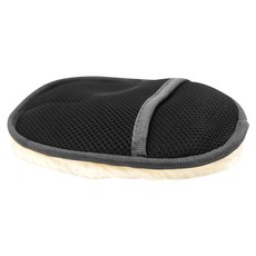 Carman 仿羊毛絨細緻汽車打蠟拋光專用洗車手套, 1個, 黑色