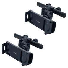 Chameleon360 後座頭枕固定式平板手機支架, 黑色, 2個