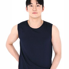 [韓國製造]A-One 男款深色純色Coolon運動肌肉背心