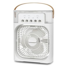 CHENYUN 呈云 USB桌面5孔霧化扇 強勁風力 3D螺旋切割風扇葉片 加濕製冷, ACF01, 白色