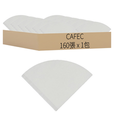 CAFEC 4P錐形濾紙組合 4種 白色 1~2杯份, 160張, 1包