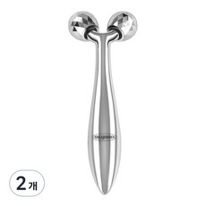 3D美顏滾輪按摩器, 銀色, 2個