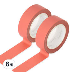 모노라이크 아르떼 마스킹테이프 솔리드 47mm x 15mm x 10m, 551 Indian red, 6개