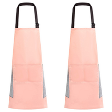 CofV 可調節長度 可擦手 生活防水 奢華圍裙, 2個, 粉紅色