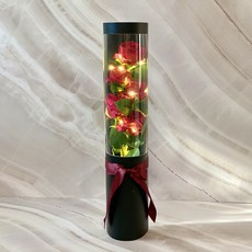 미다운플라워 조화 LED 장미 꽃다발, 블랙