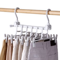 ELL Living空間節省多功能折疊式褲子衣架, 白色的, 1個