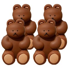 沐慕家居 靜音小熊門把防護套 4入, 深咖色, 6 x 2.2 x 3.9cm