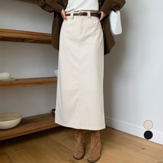 afinar 女款彈性燈芯絨A字柔軟觸感半身裙