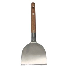 Oa3 鐵板燒煎匙, #430不鏽鋼, 樸質木柄, 料理煎炒用, 1支