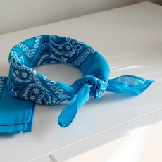 Good Good Shop 登山佩斯利印花方巾, 天藍色, 3個