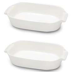 LimeOlive 長方形烤箱焗烤盤, 白色, 2個