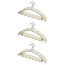 Nature Living 防肩角變形天鵝絨防滑衣架, 60個, 奶油象牙白