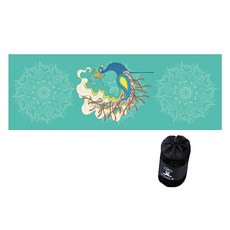 Savina 防滑圖案瑜珈墊巾, 薄荷花, 1個