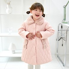 WALTONKIDS 女童毛領蝴蝶結絎縫鋪棉外套