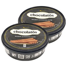 chocolatos 芝莉 迷你捲心酥 黑巧克力 罐裝, 190g, 2罐