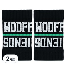 WOD FRIENDS CrossFit 運動吸汗腕帶, 2套, 黑色