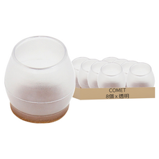 COMET 加厚升級毛氈靜音桌椅腳套 TCLC-01 透明圓形 8個, 1組