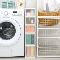 코멧 모던한 틈새 서랍장 5단, 화이트(몸체) + 반투명(서랍), 5개