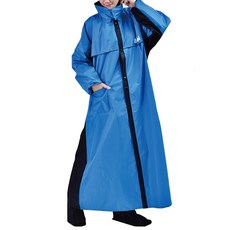 JUMP 將門 金三角透氣反光防水一件式風雨衣 2XL 活力藍 男女適用