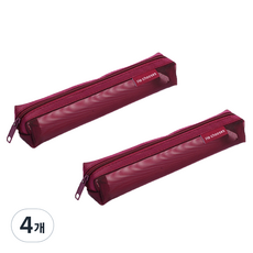 Kohimo 纖薄款透視網眼網紗筆袋 4W108, 4個, 紅色
