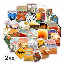 Select Sticker 筆電 街頭 行李箱貼紙 50款套組, 沙漠, 2套