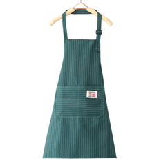 cofv 長度可調式棉質布料高級圍裙, 綠色, 1個
