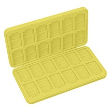 HOHOO 任天堂 Switch OLED Lite 相容 遊戲卡 24格 卡匣收納盒, 1個, 素色黃, 單一商品