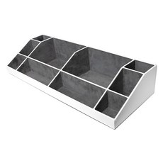 BLANC BLACK 多用途化妝品收納盒, 1個, 白色 + 灰色