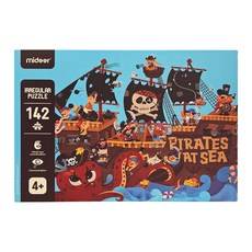 mideer 海盜歷險藝術拼圖 142片, 海盜歷險 棕色, 1盒