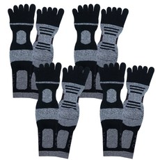 Doobalro 男士雙層毛圈五指登山襪 4雙