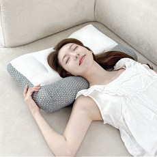 달숨 終結一日疲勞 舒適頸部睡眠頸椎枕, 灰色, 1個