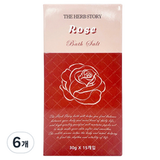 더허브스토리 목욕 마사지 솔트 스틱 입욕제 로즈, 6개, 450g
