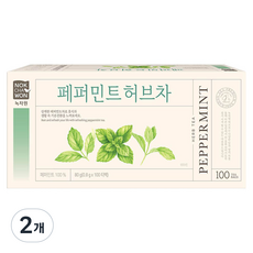 녹차원 페퍼민트 허브차, 800mg, 100개입, 2개