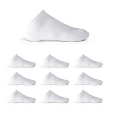 TIAIBARO 男款雙層毛圈運動短襪 10雙, 白色, 10個