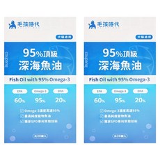 PetsTimes 毛孩時代 95%頂級深海魚油, 30顆, 21g, 心血管保健, 2盒