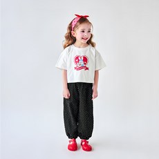 월튼키즈 아동용 마이버니 티셔츠 + 도트 팬츠 세트