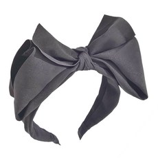 Jireh Bow 韓國髮飾 蝴蝶結絲帶髮箍, 黑色, 長15cm寬6cm