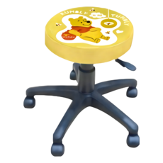 收納王妃 迪士尼可調式滾輪圓椅, 維尼蜂蜜色, 1個