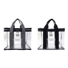 HELLO Boxy 特厚透明環保PVC聚氯乙烯物料製造尼龍7L Set, 27 x 13 x 19cm, 1組, 黑灰色