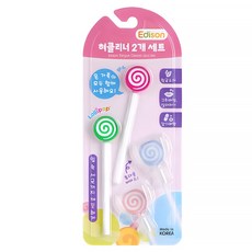 Edison 愛迪生 棒棒糖舌苔牙刷套裝, 綠色+粉色, 1組