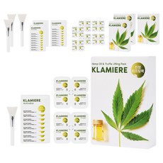 클라미에르 햄프오일 트러플 톤업 워시오프 모델링팩 파우더8p + 액티베이터8p + 실리콘 브러쉬 세트, 4개