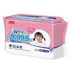 LEC 99.9%純水 手口用濕紙巾 80枚x3個 日本制, 240張, 1袋