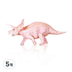 콘타모 3D 종이 입체퍼즐 트리케라톱스 나노, 핑크색, 5개