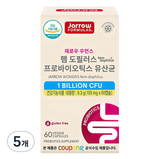 재로우 우먼스 펨 도필러스 프로바이오틱스 유산균, 60정, 5개