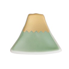 Kutaniyaki 九谷燒 招福富士山筷架, 綠色, 1個