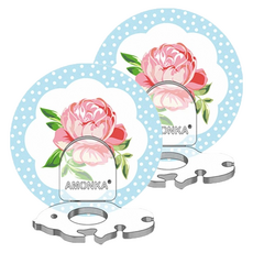 Amonka 3R神奇無痕掛勾金魚造型牙刷架 Set 2個, 台灣製造, 點點玫瑰 藍色