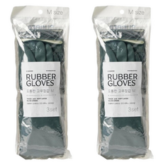 Modern House 加厚耐用重磅乳膠手套 雙手可用 3件組, 中(M), 綠色, 2套