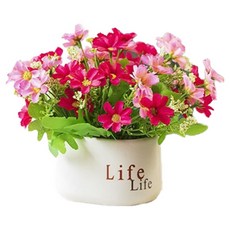 타이탄 인테리어 포인트 조화+화분, 레드 플라워, 1세트