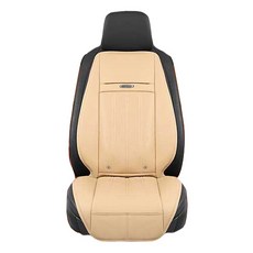 River Fox 車用頂級皮革通風加熱按摩座墊套, 米色, 1個
