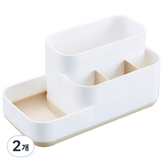 라운드 파스텔톤 5구 화장품 정리함, 베이지, 2개